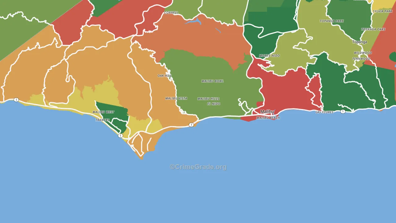 90265, CA Map of Theft Rates