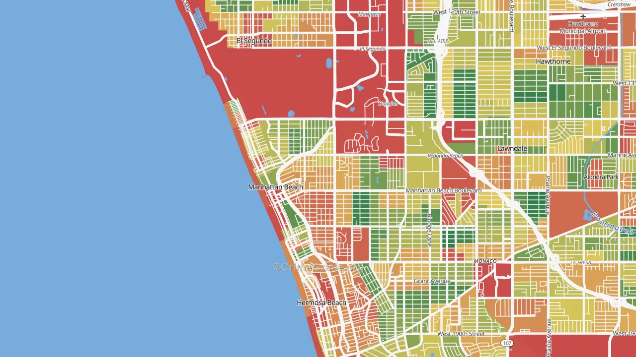 90266, CA Map of Theft Rates
