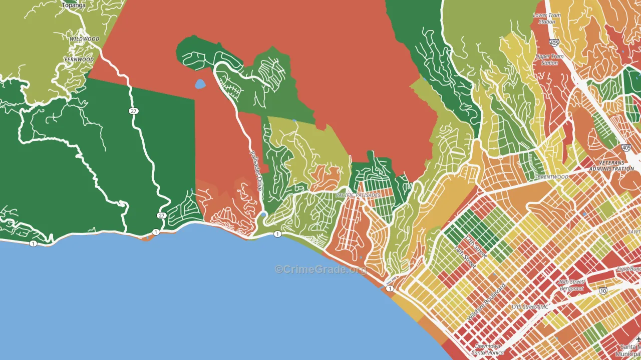 90272, CA Map of Theft Rates