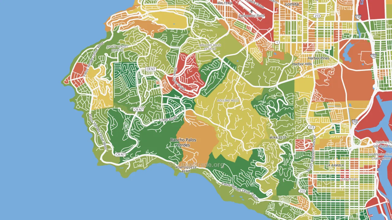 90275, CA Map of Theft Rates