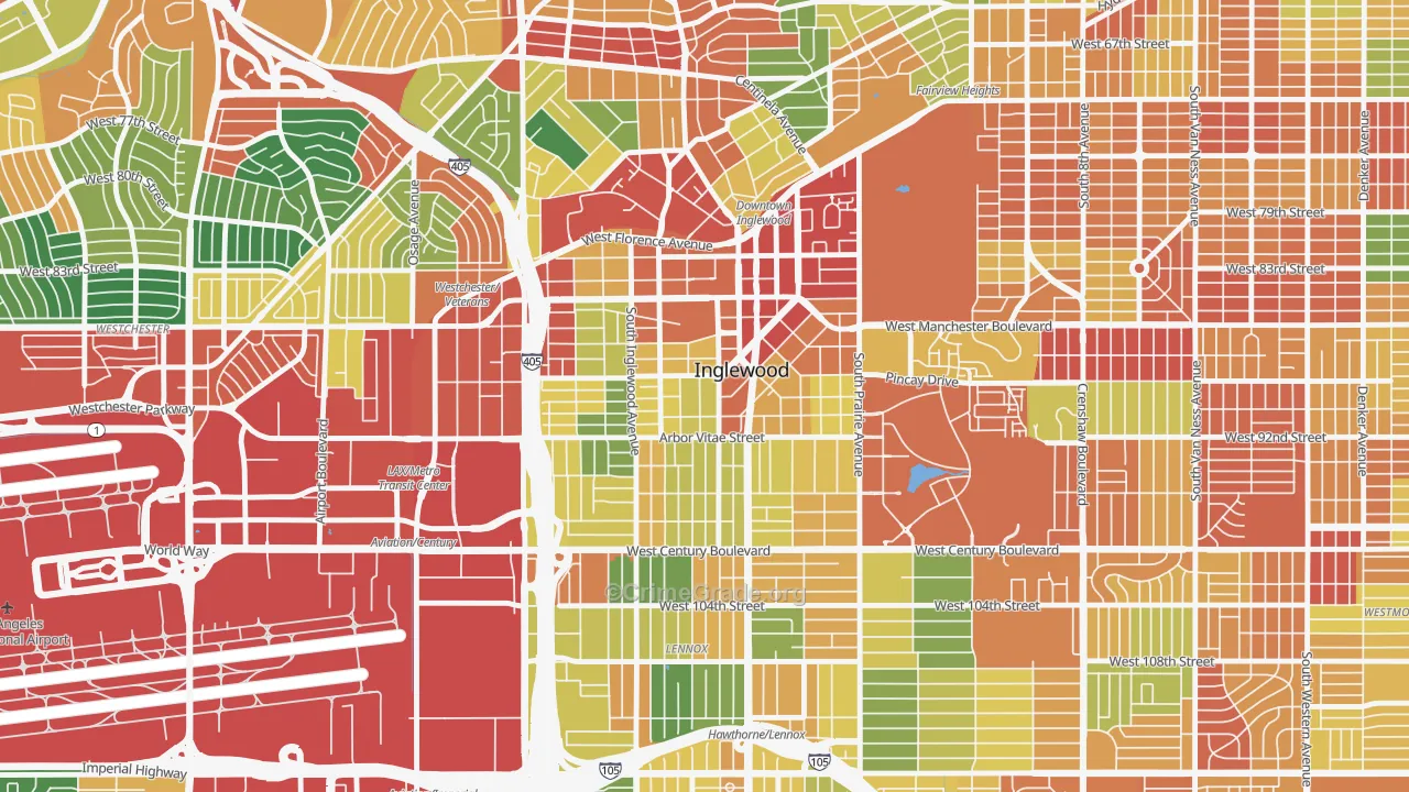 90301, CA Map of Theft Rates