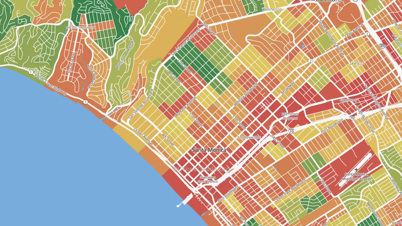 90403, CA Map of Theft Rates