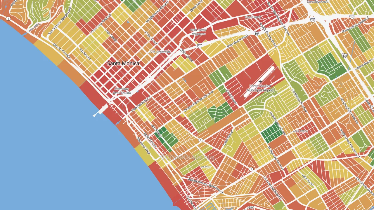 90405, CA Map of Theft Rates