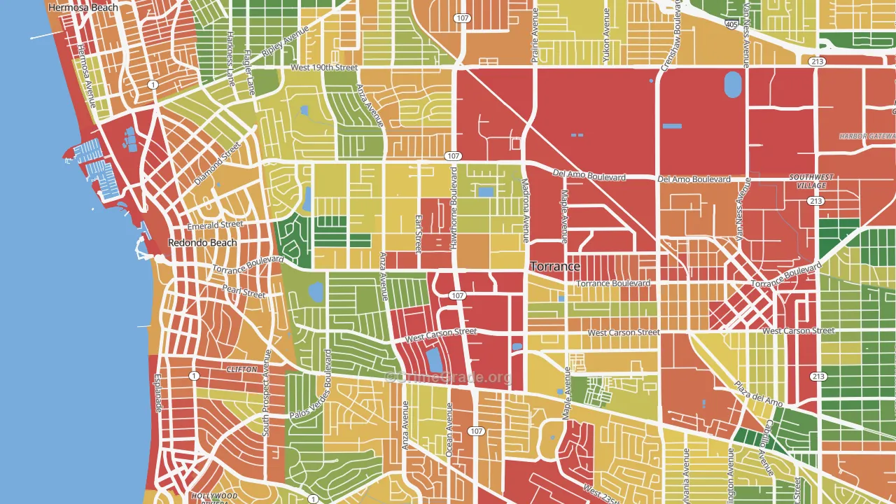 90503, CA Map of Theft Rates