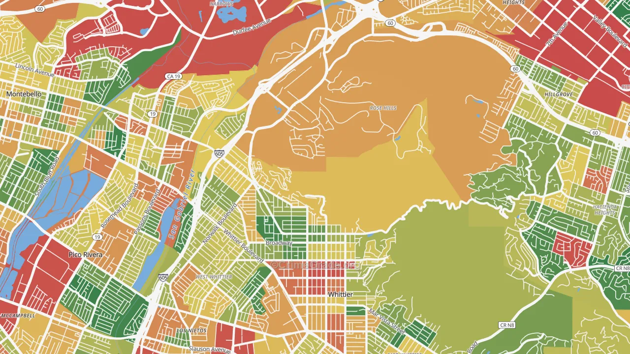 90601, CA Map of Theft Rates