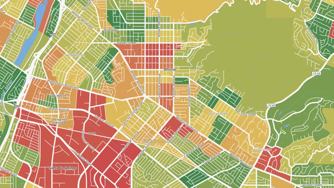 90602, CA Map of Theft Rates