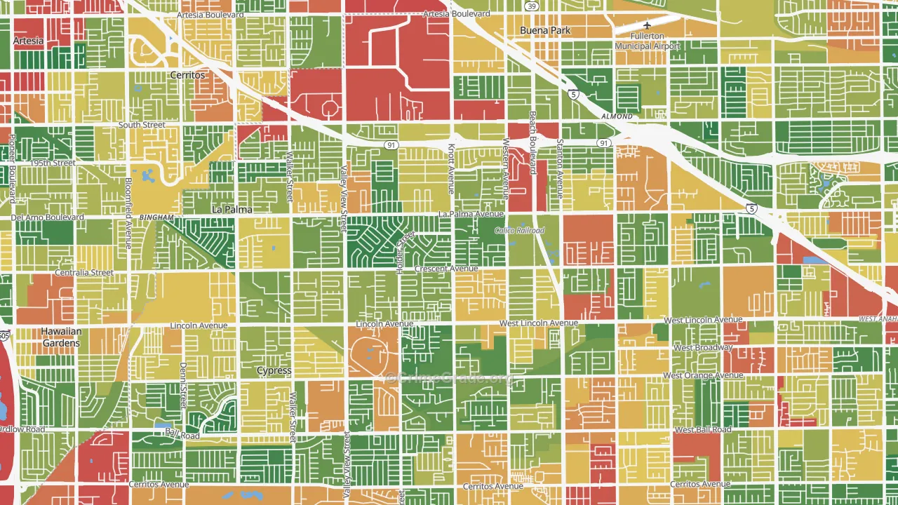90620, CA Map of Theft Rates