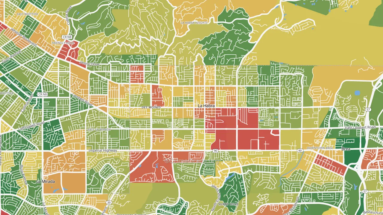 90631, CA Map of Theft Rates