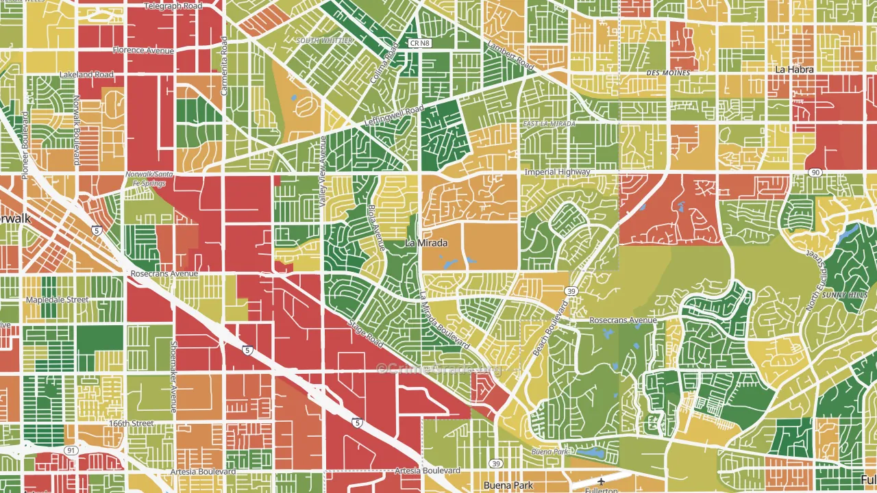 90638, CA Map of Theft Rates