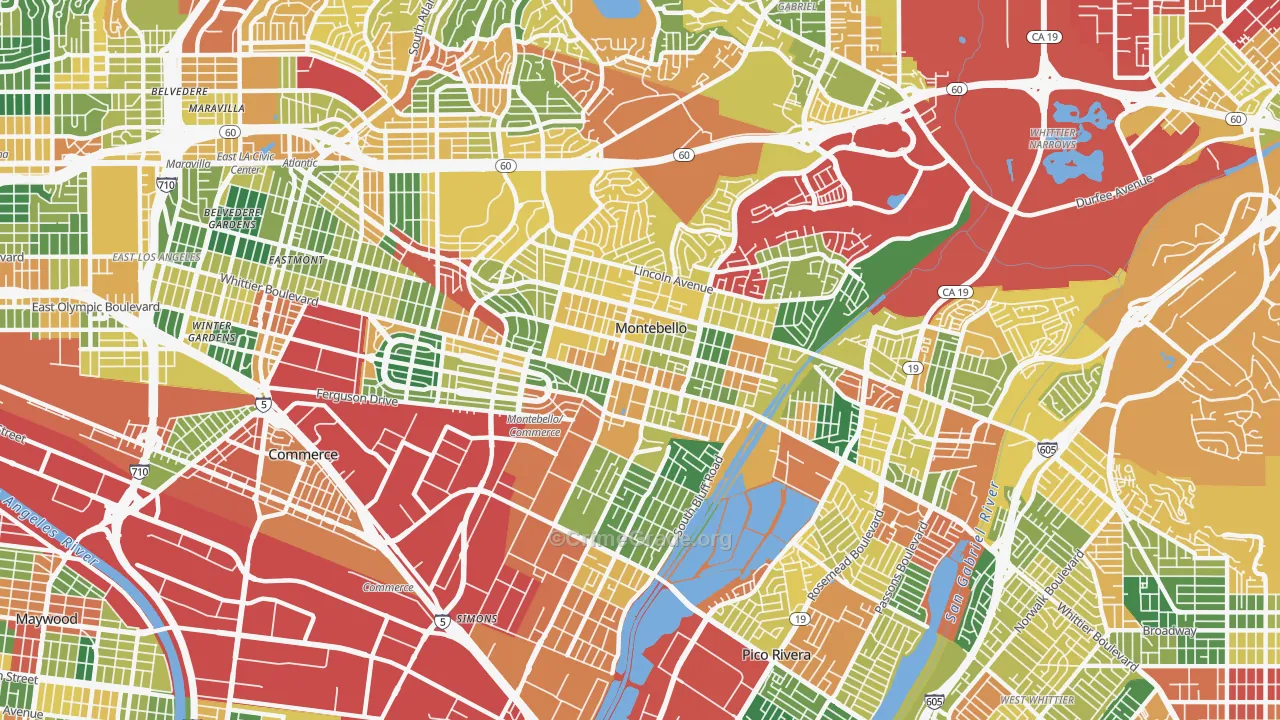 90640, CA Map of Theft Rates