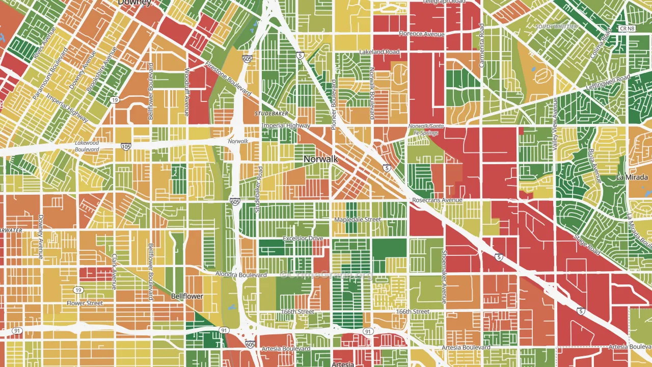 90650, CA Map of Theft Rates