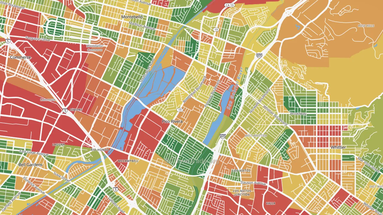 90660, CA Map of Theft Rates