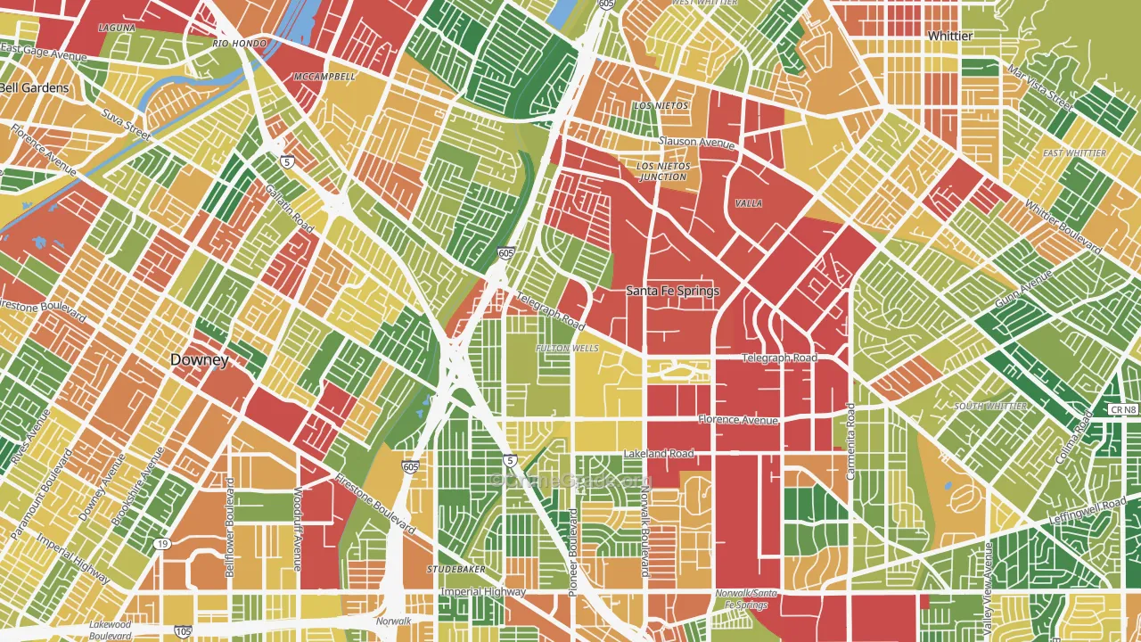 90670, CA Map of Theft Rates