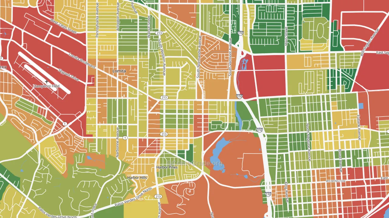 90710, CA Map of Theft Rates