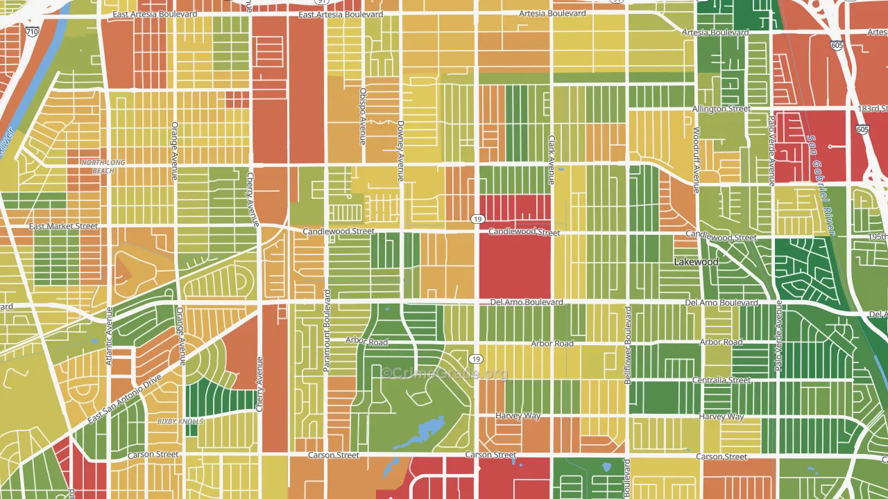 90712, CA Map of Theft Rates