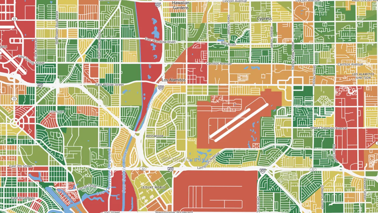 90720, CA Map of Theft Rates