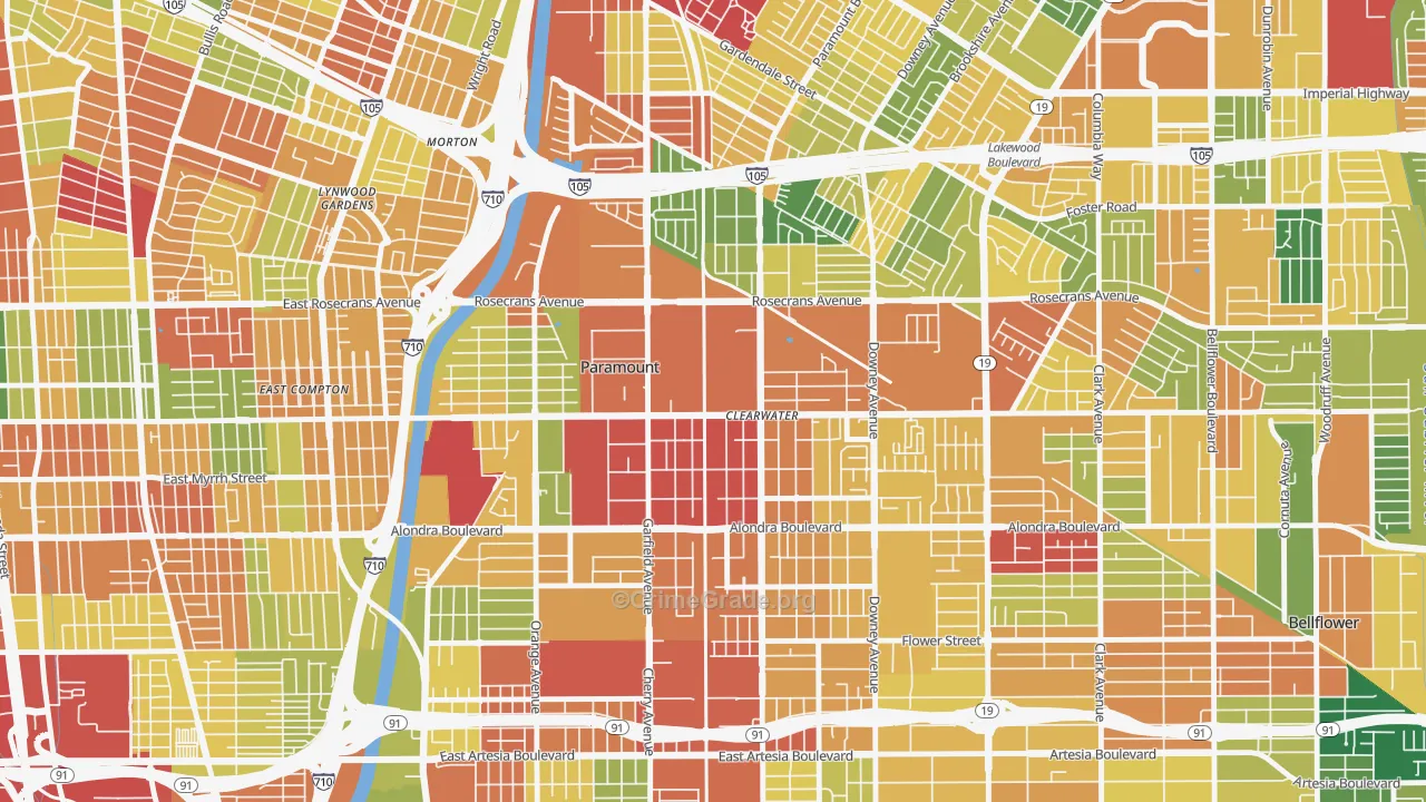 90723, CA Map of Theft Rates