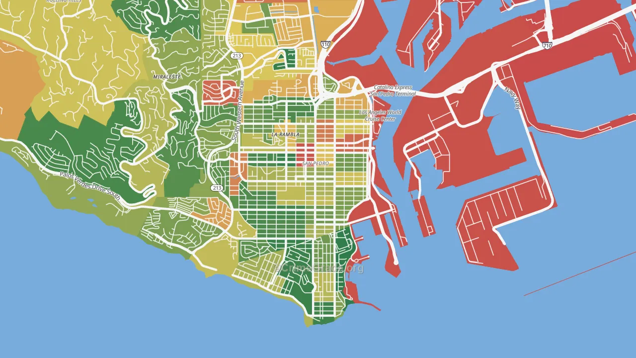 90731, CA Map of Theft Rates