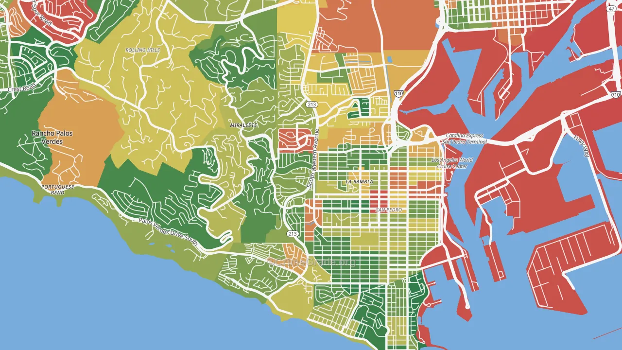 90732, CA Map of Theft Rates