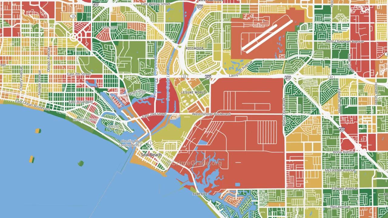 90740, CA Map of Theft Rates