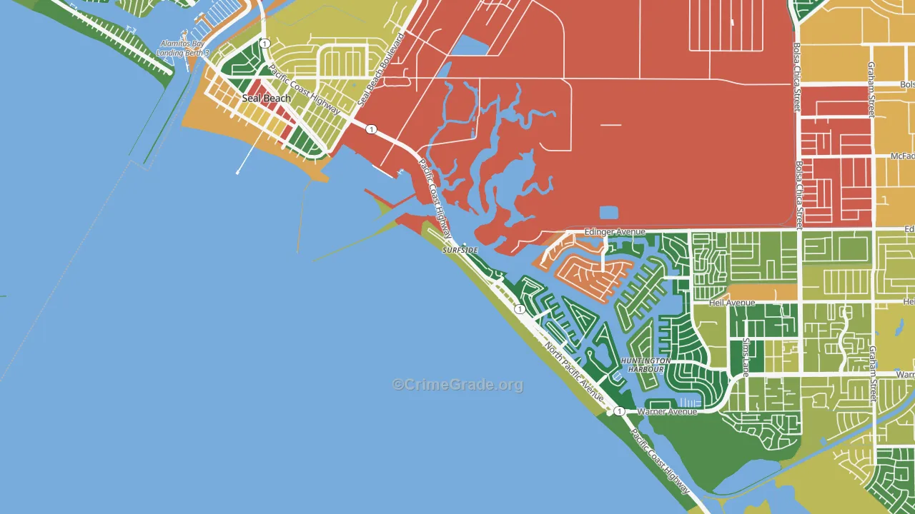 90743, CA Map of Theft Rates