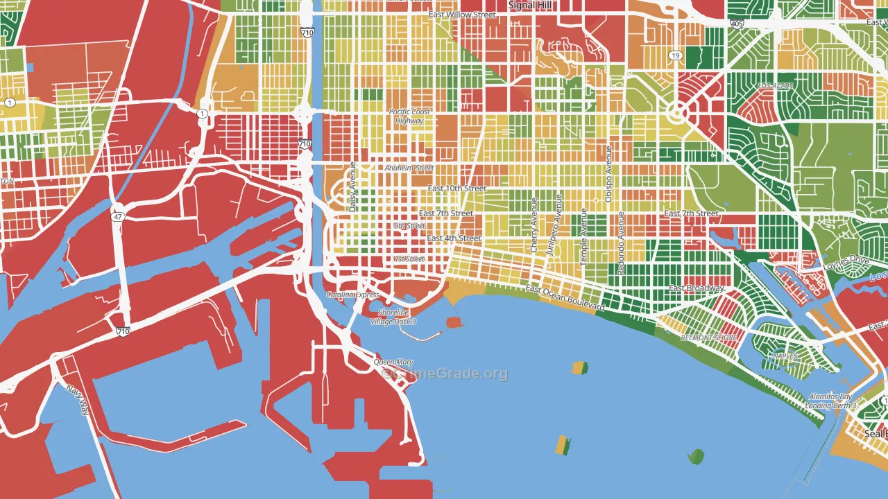 90802, CA Map of Theft Rates