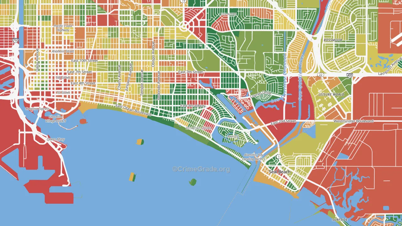 90803, CA Map of Theft Rates