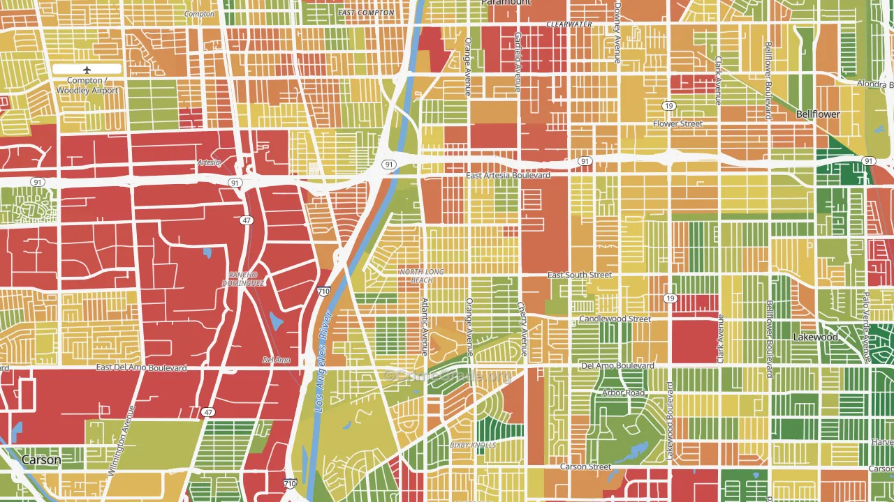 90805, CA Map of Theft Rates