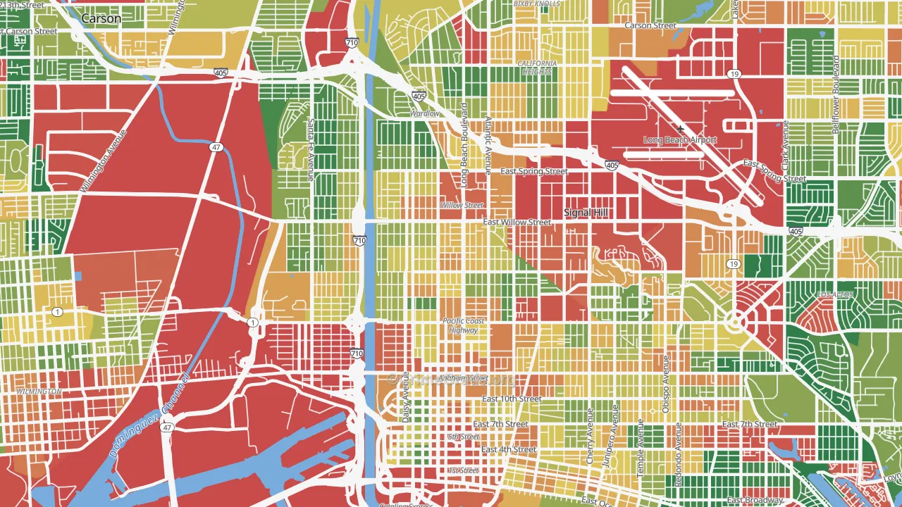 90806, CA Map of Theft Rates