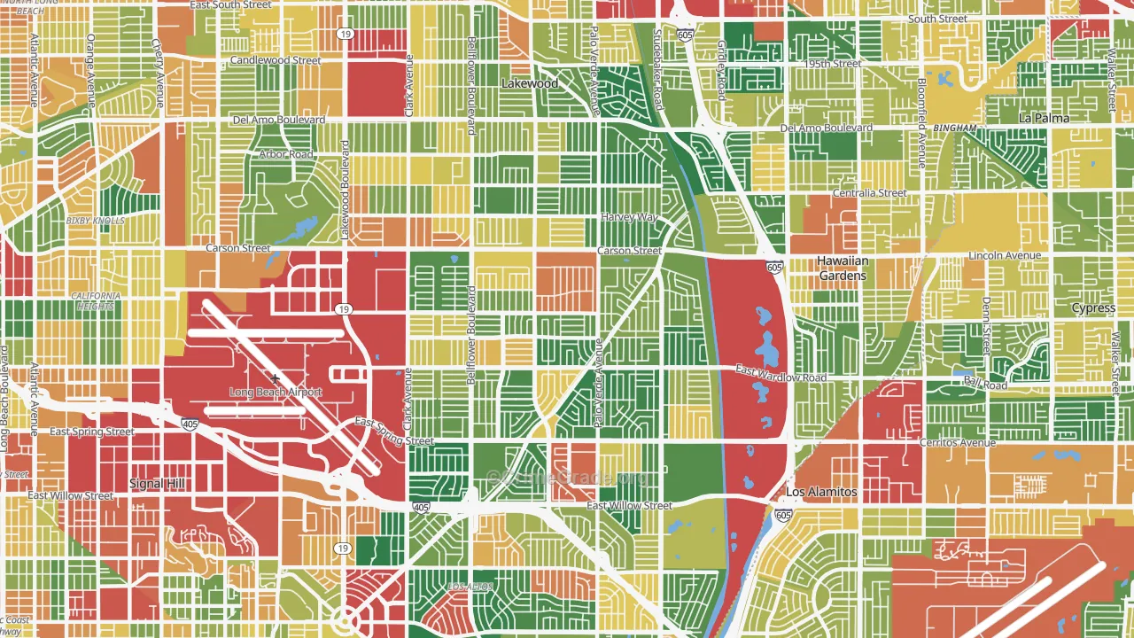 90808, CA Map of Theft Rates