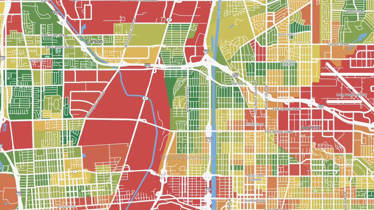 90810, CA Map of Theft Rates