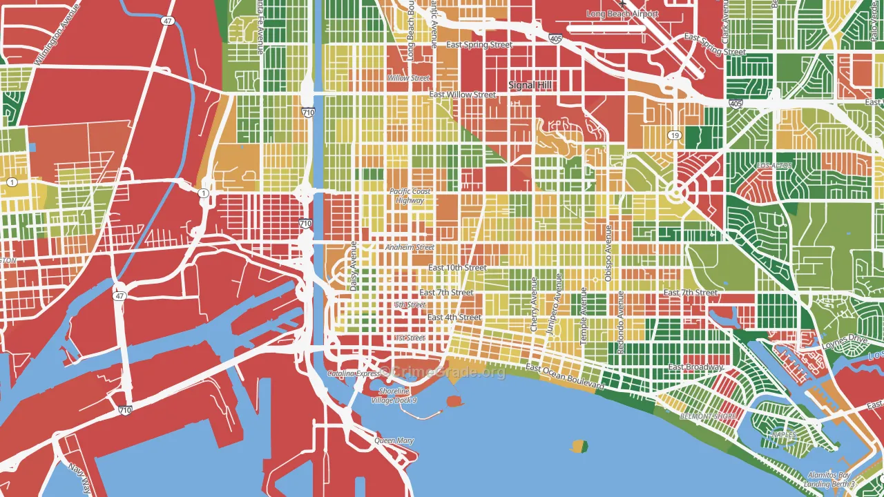 90813, CA Map of Theft Rates