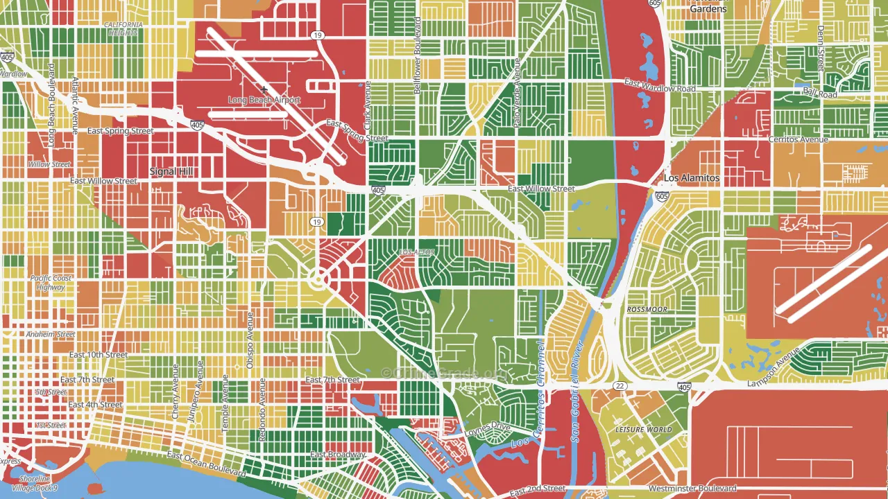 90815, CA Map of Theft Rates