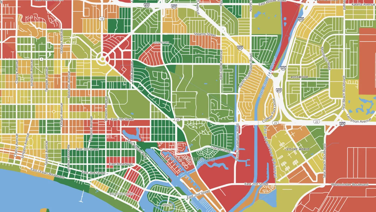 90822, CA Map of Theft Rates