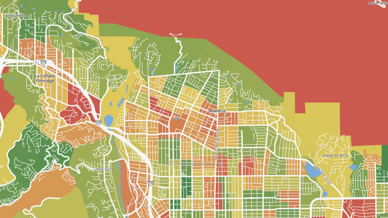 91001, CA Map of Theft Rates