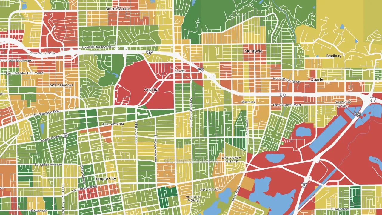 91006, CA Map of Theft Rates