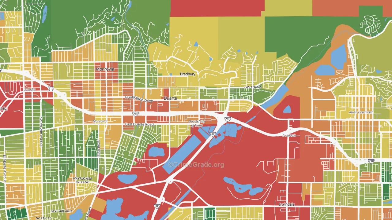 91010, CA Map of Theft Rates