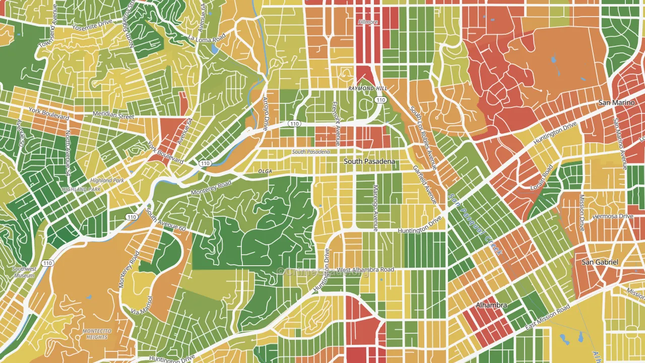 91030, CA Map of Theft Rates