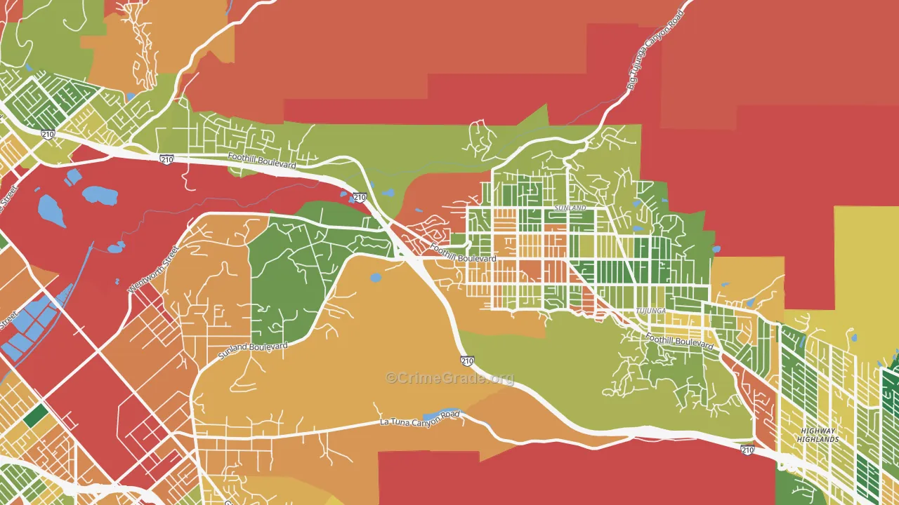 91040, CA Map of Theft Rates
