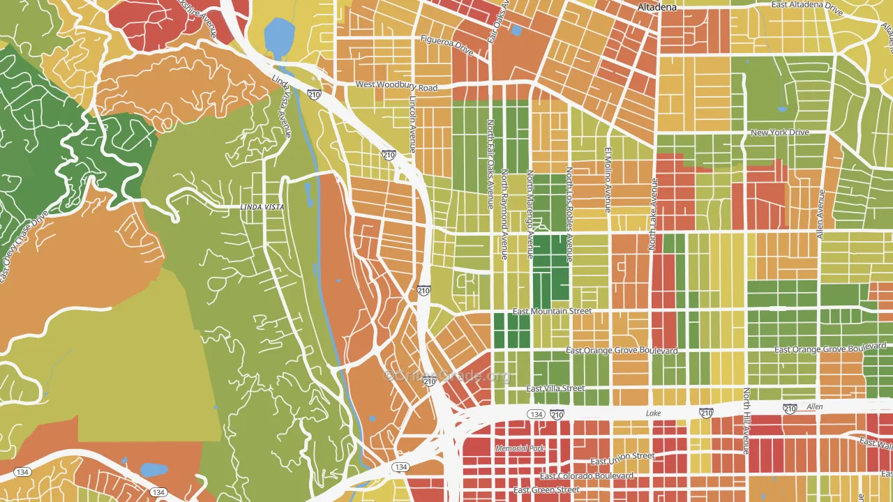 91103, CA Map of Theft Rates