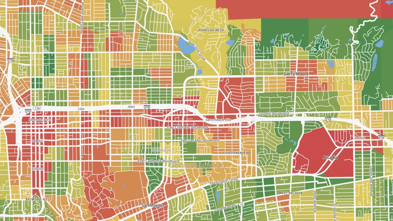 91107, CA Map of Theft Rates