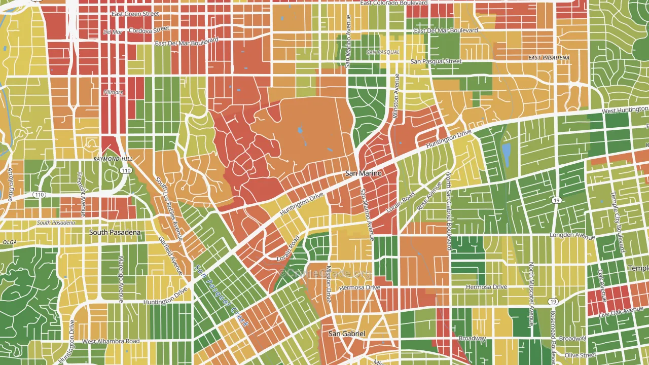 91108, CA Map of Theft Rates