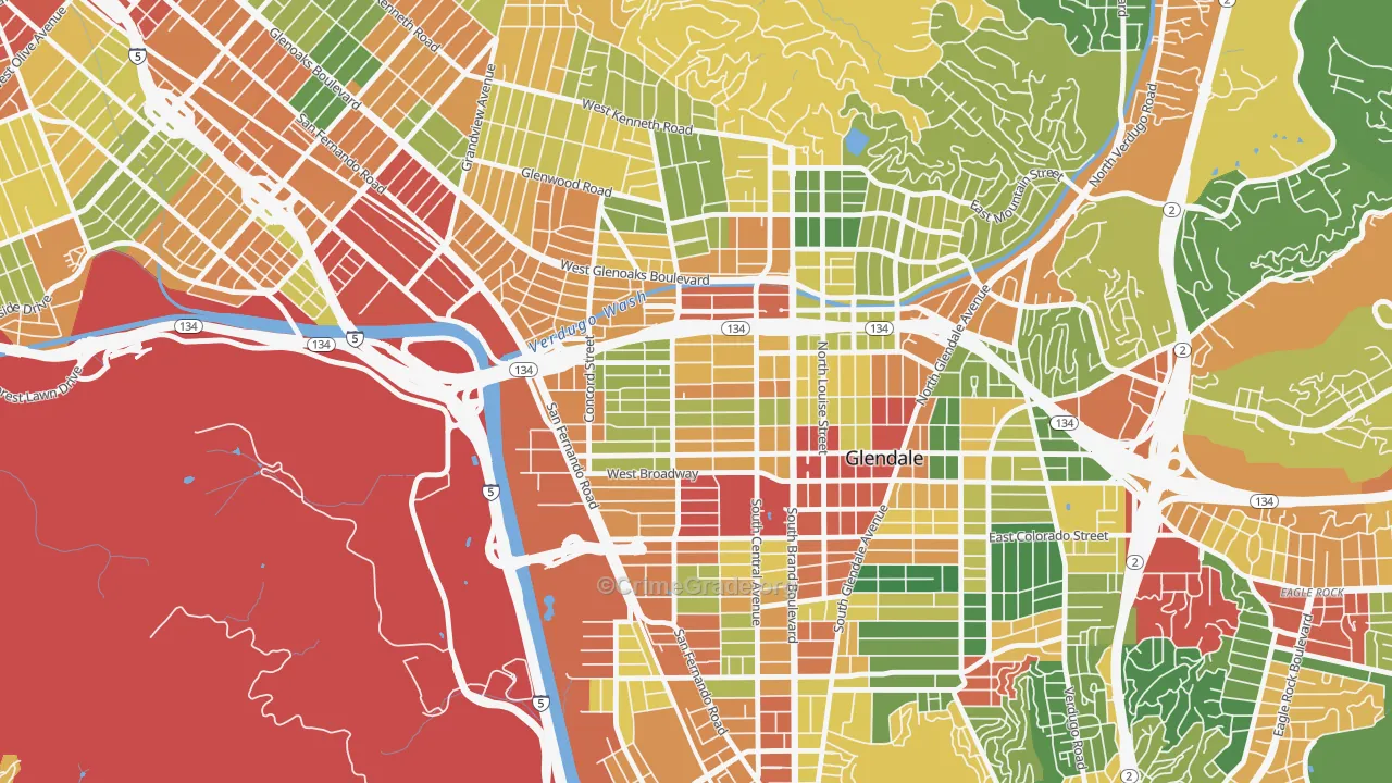 91203, CA Map of Theft Rates