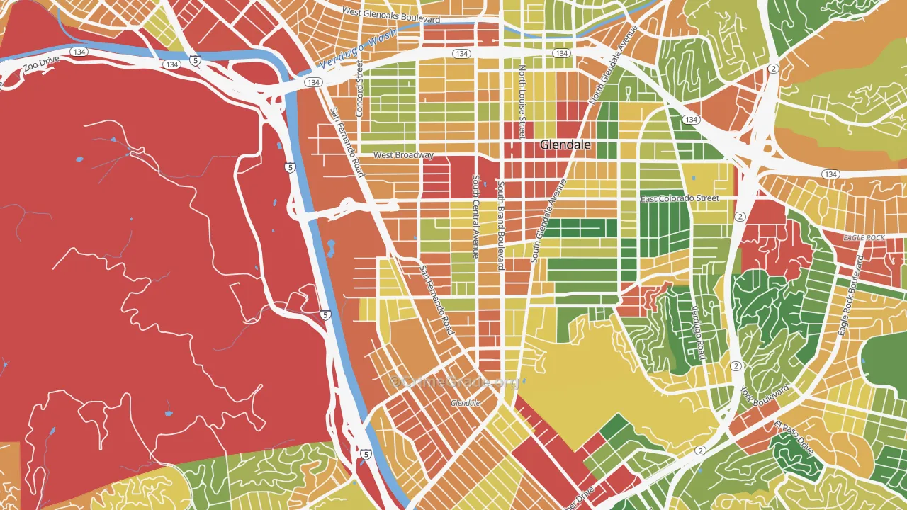 91204, CA Map of Theft Rates