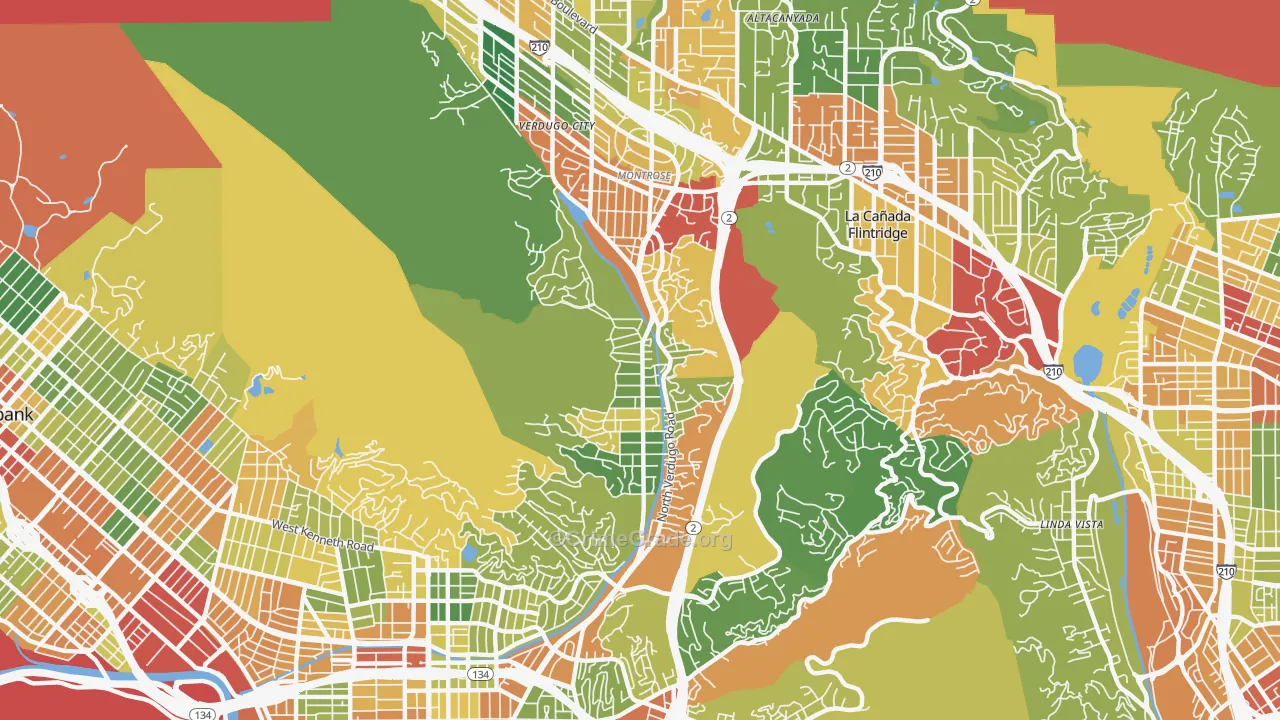 91208, CA Map of Theft Rates