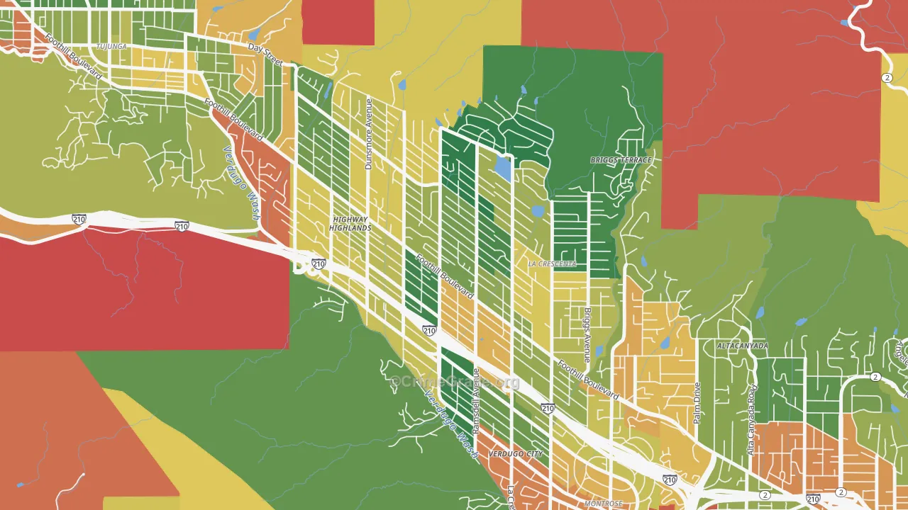 91214, CA Map of Theft Rates