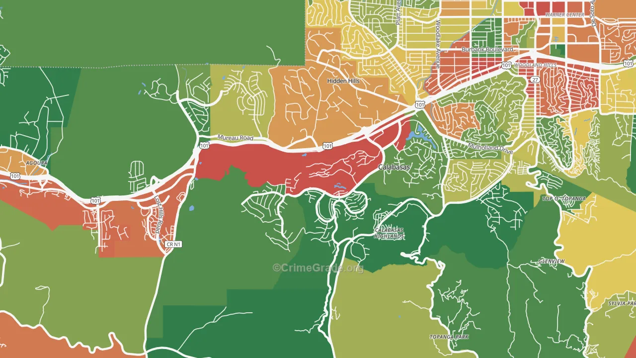 91302, CA Map of Theft Rates
