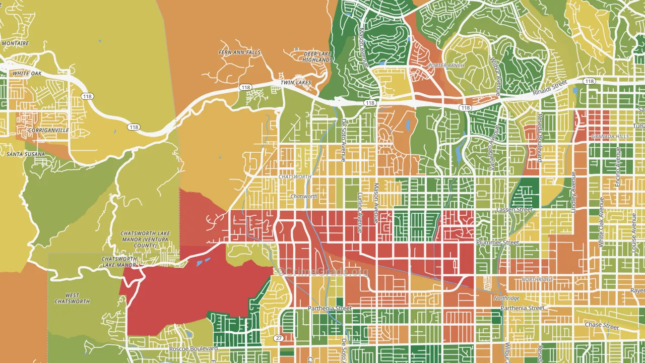91311, CA Map of Theft Rates
