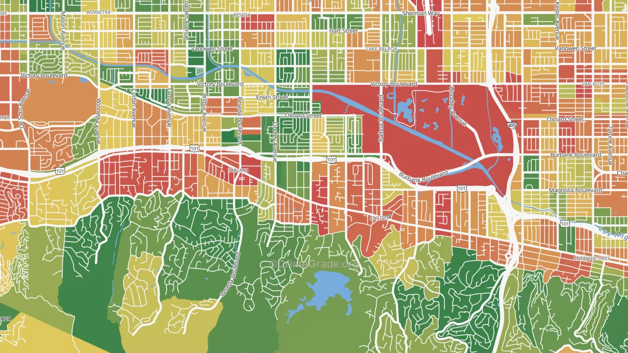 91316, CA Map of Theft Rates