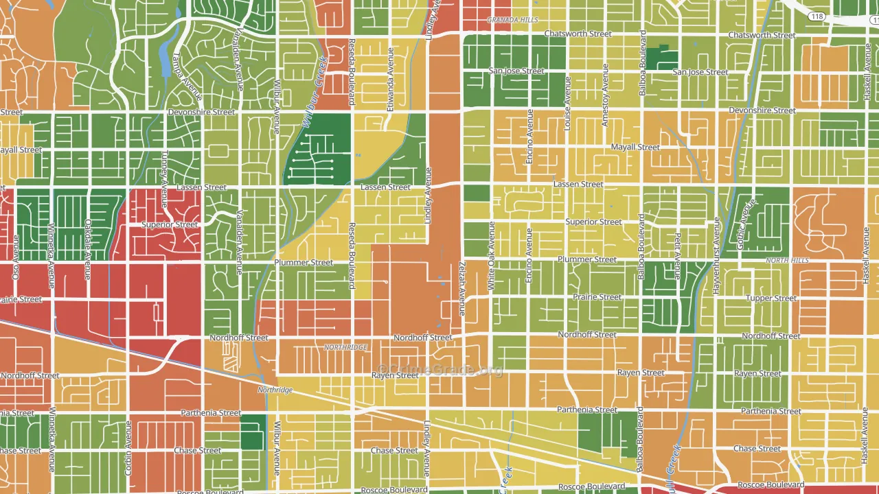 91330, CA Map of Theft Rates